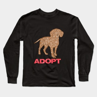 Adopt A Shelter or Rescue Dog Circle Design Long Sleeve T-Shirt